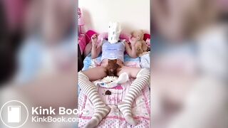 Face smearing of poop & hooded with a dirty nappy