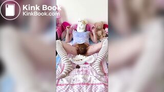 Face smearing of poop & hooded with a dirty nappy