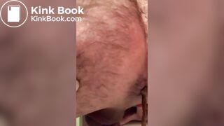 Shitting above the toilet and cumming