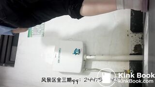 The girl excreted a lot in the toilet  06