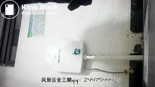 The girl excreted a lot in the toilet  06