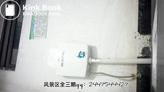 The girl excreted a lot in the toilet  06