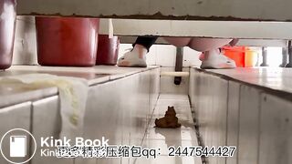 The girl excreted a lot in the toilet 003