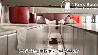 The girl excreted a lot in the toilet 003