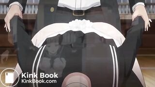 Anime human centipede makes man cum