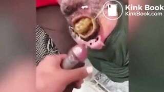 Brazilian guy cums into a shit filled mouth