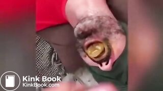 Brazilian guy cums into a shit filled mouth