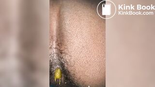 str8 Black guy poops wipes