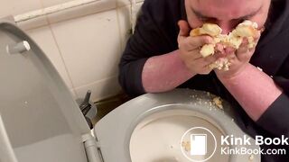 Worthless piggy eating cake