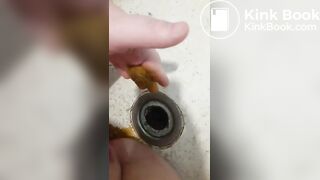Teen rubs shit in pussy for the first time