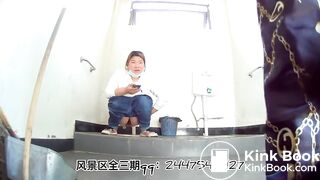 The girl excreted a lot in the toilet  06
