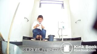 The girl excreted a lot in the toilet  06