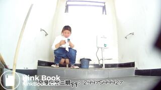 The girl excreted a lot in the toilet  06