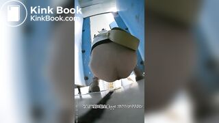 The girl excreted a lot in the toilet 05