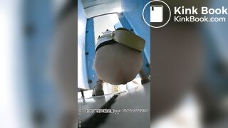 The girl excreted a lot in the toilet 05