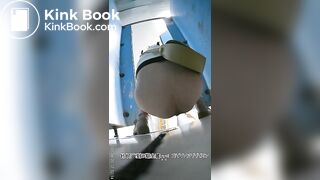 The girl excreted a lot in the toilet 05