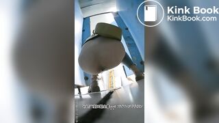 The girl excreted a lot in the toilet 05
