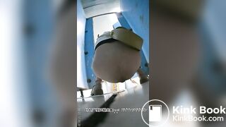The girl excreted a lot in the toilet 05