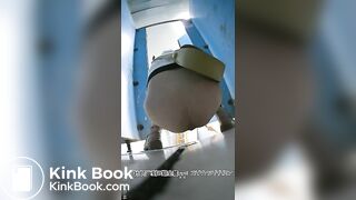 The girl excreted a lot in the toilet 05