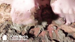 Dirty poo socks crush close up