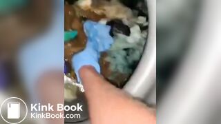 Slimy portapotty shit for worthless human toilet s