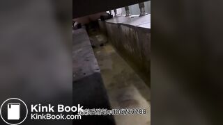 Women poop in dirty toilets