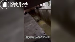 Women poop in dirty toilets