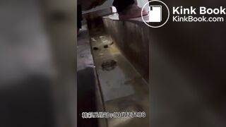 Women poop in dirty toilets