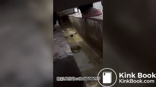 Women poop in dirty toilets