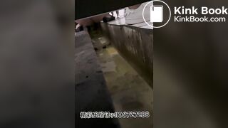 Women poop in dirty toilets