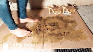 Nylons Feets Milf Stuck Glue in dog shit