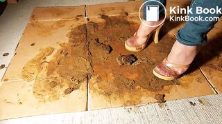 Very mad at the dog in pantyhose