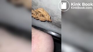 Fresh portapotty shit for worthless human toilet w