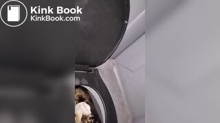 Fresh portapotty shit for worthless human toilet w