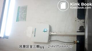 The girl excreted a lot in the toilet  06