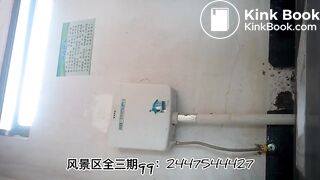 The girl excreted a lot in the toilet  06