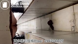 The girl excreted a lot in the toilet 003