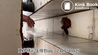 The girl excreted a lot in the toilet 003