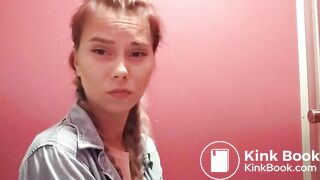 Pretty college girl pooping in the public toilet - Scat Fan Club