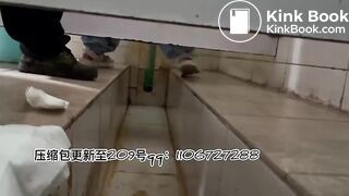 The girl pooped in the toilet