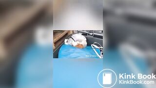 Blonde trash can scat