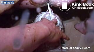 MAN SHITTING A FILTHY ENEMA ON SCAT SLUT'S FACE