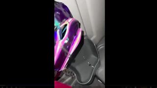 Whore licking public toilet