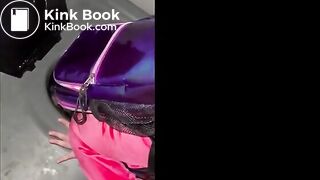 Whore licking public toilet