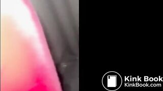 Whore licking public toilet