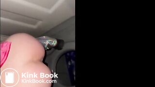 Whore licking public toilet