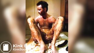 young guy takes a shit bath