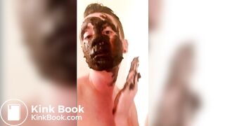 shitboy in the bath while the men watch sports