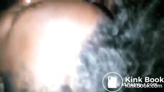 FAT EBONY CHIMP EATS SHIT OFF HUGE BLACK COCK