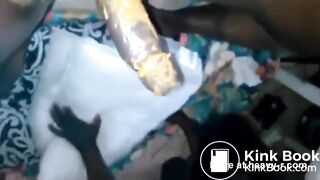 FAT EBONY CHIMP EATS SHIT OFF HUGE BLACK COCK